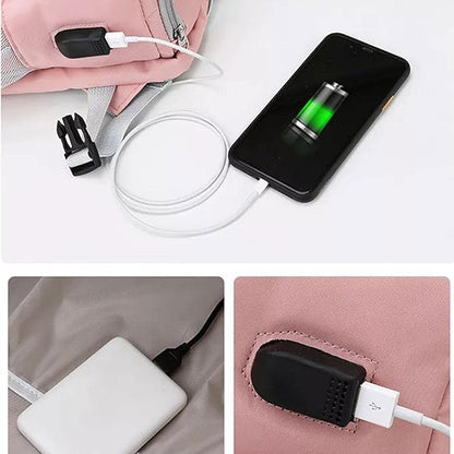 Travel Backpack with Shoe Compartment (Pink)