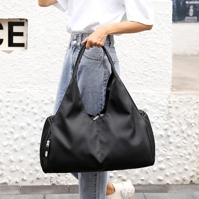 Gym Bag with Shoes Compartment (Black)