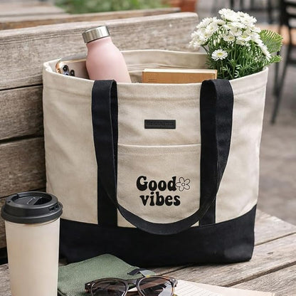 Beach Tote Bags (Good Vibes)