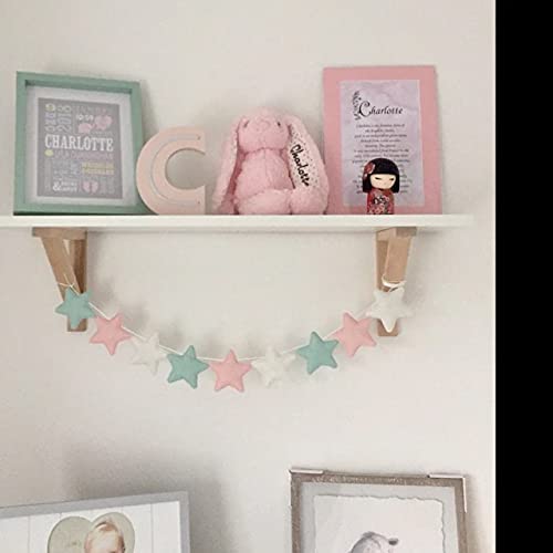 Handcrafted felt stars strung together to create a charming garland.