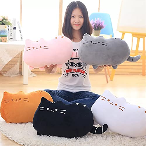 Decorative black cat pillow with white spots, ideal for adding a touch of whimsy to your room.