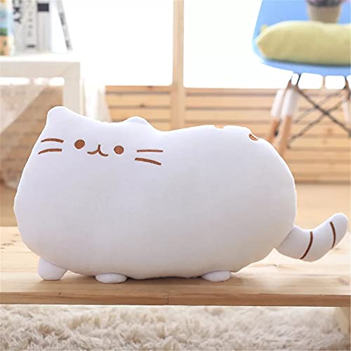  White cat-shaped pillow on chair, perfect for cat lovers' home decor.
