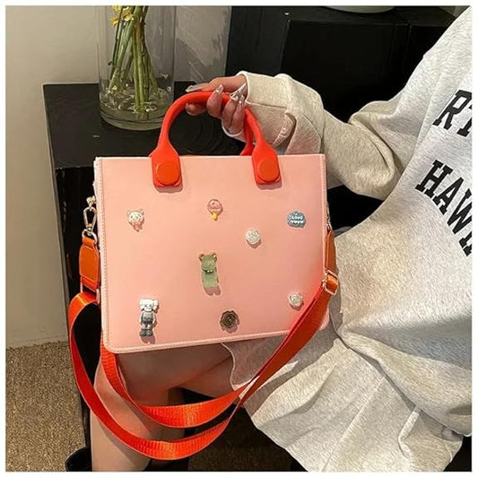 Customizable Color Block Tote Bag