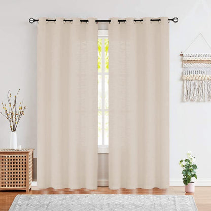 Light tan plain linen fabric texture.