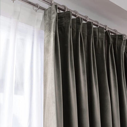  Luxurious grey velvet with a dark shade.