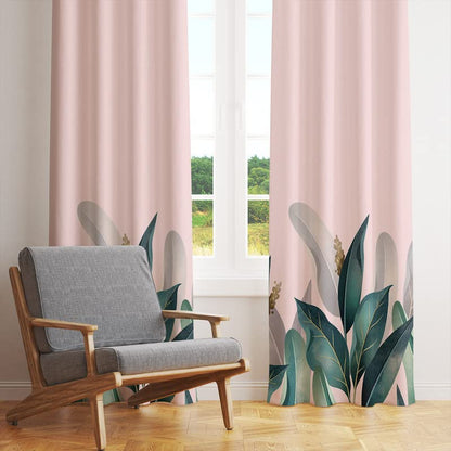 Lush green tropical leaves hanging like a curtain, adding a touch of nature to your space.