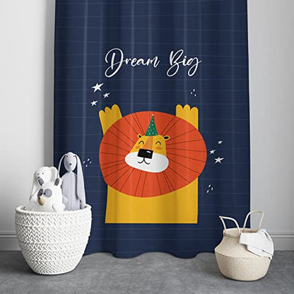 Dream Big Lion Printed Kids Curtains