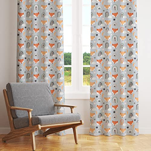 Clever Fox Printed Kids Curtains
