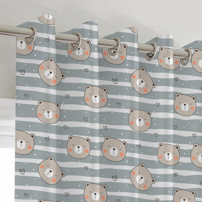 Happy Bear Premium Printed Velvet Curtains