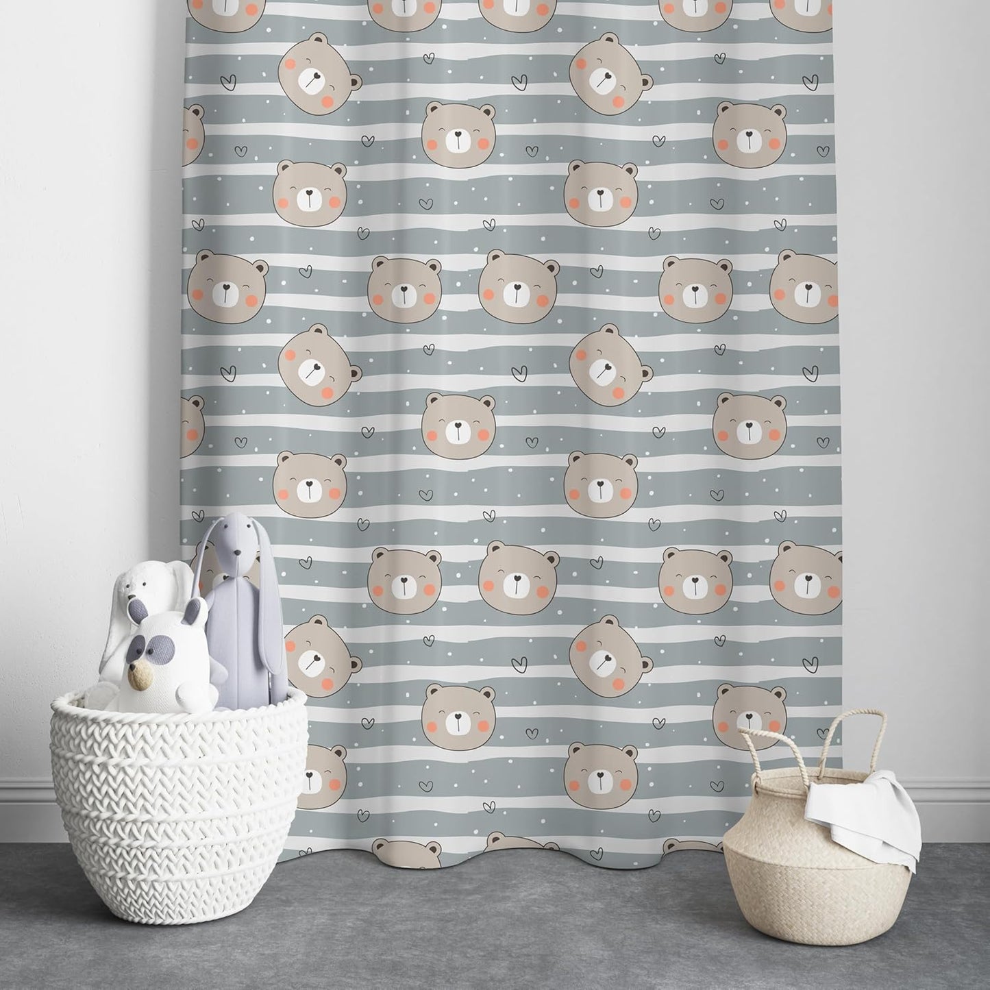 Happy Bear Premium Printed Velvet Curtains