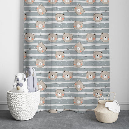 Happy Bear Premium Printed Velvet Curtains