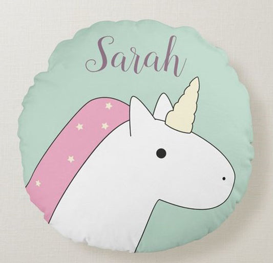 Unicorn Print Name Customize Cushion for Kids and Babies