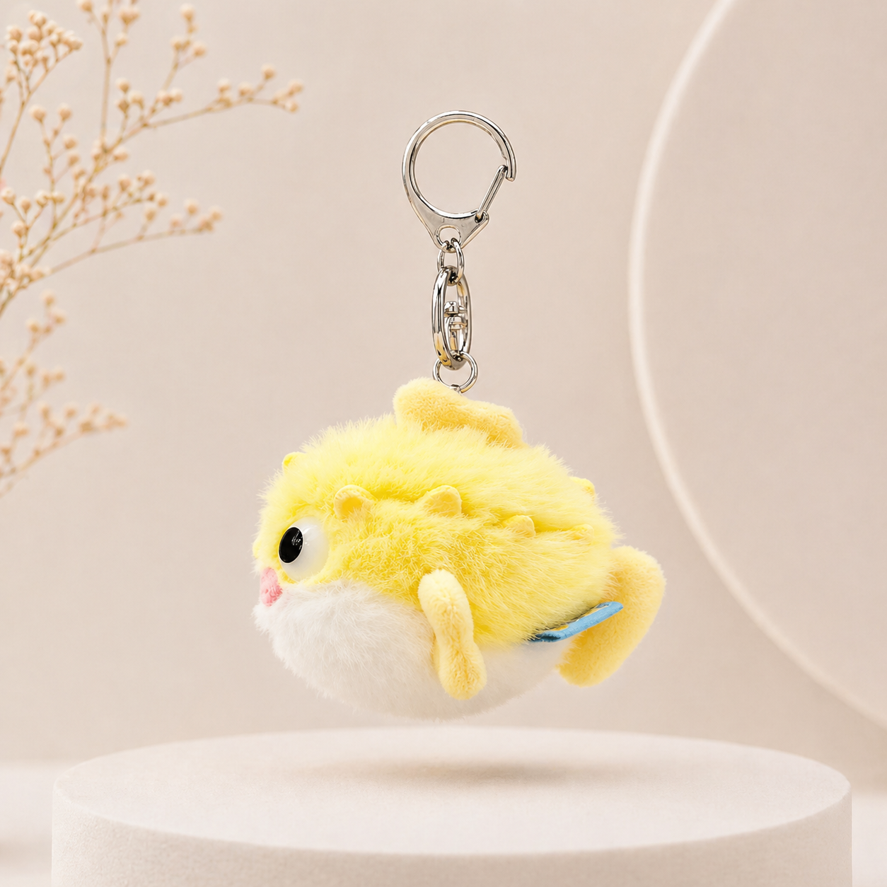 Pufferfish Plush Keychain