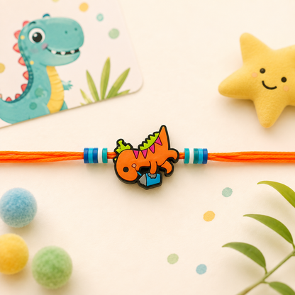 Orange Dino Rakhi