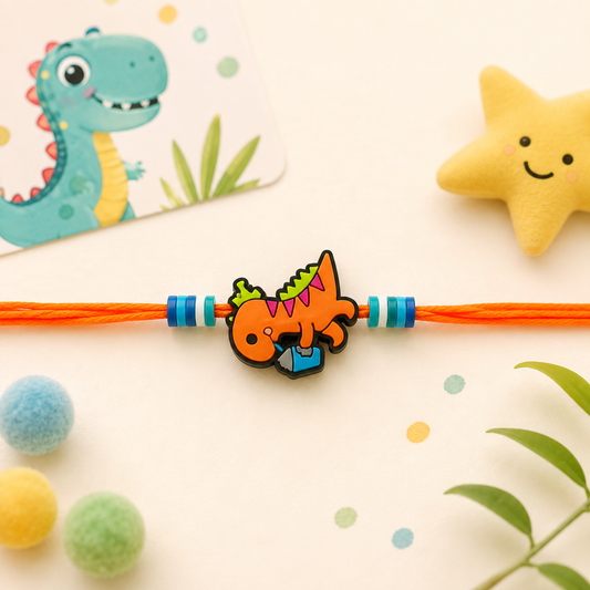 Orange Dino Rakhi