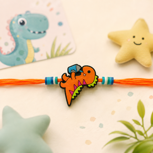 Orange Dino Rakhi