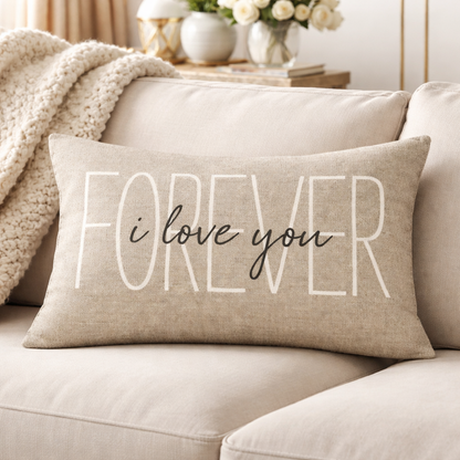 Canvas Love You Forever Pillow For Valentine'S Day