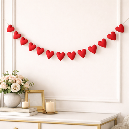 Red Heart Shape Bunting