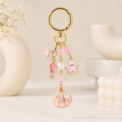 Pink Sea Treasures Bag Charm Keychain