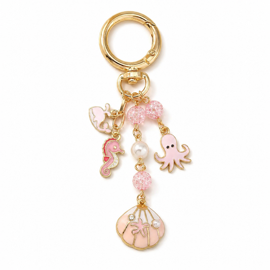 Pink Sea Treasures Bag Charm Keychain
