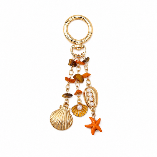 Coastal Seashell Bag Charm Keychain