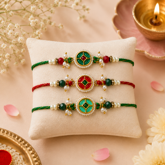 Kundan Rakhis - Set of 3