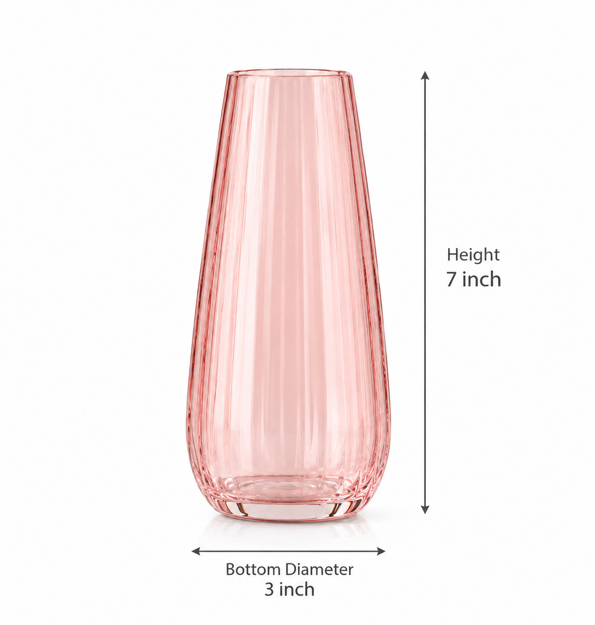 Champagne Pink Crystal Glass Flower Vase