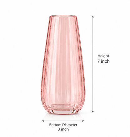 Champagne Pink Crystal Glass Flower Vase