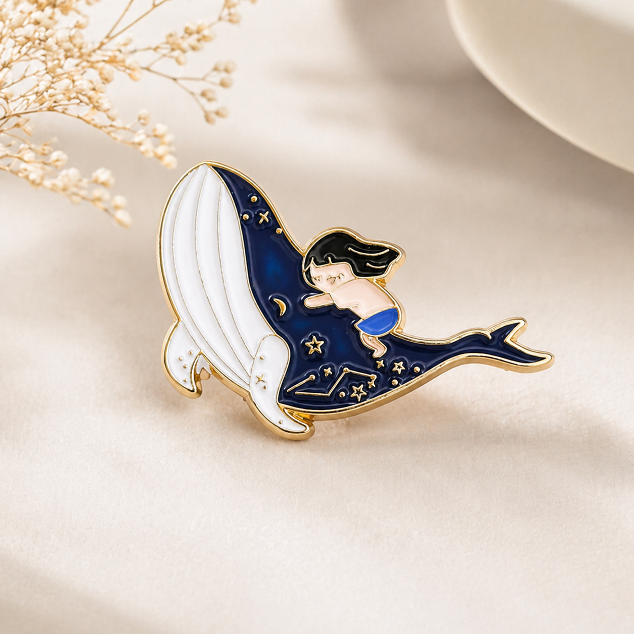 Dreamy Whale Enamel Pin