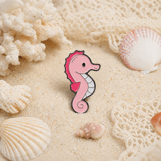 Pink Seahorse Enamel Pin
