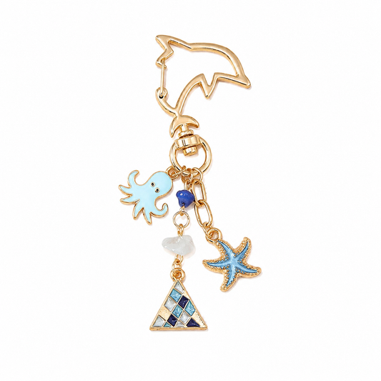 Blue Ocean Bag Charm Keychain