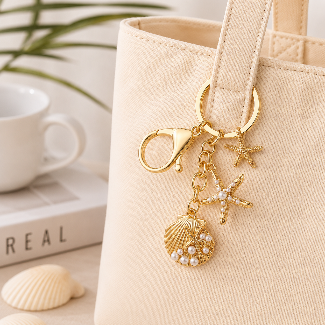 Pearls of Ocean Bag Charm Keychain