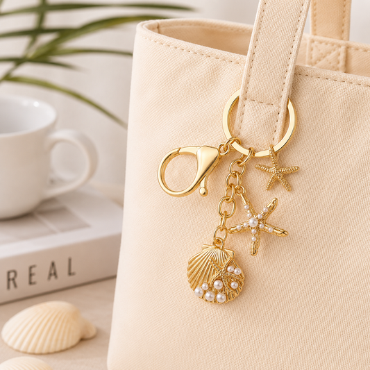 Pearls of Ocean Bag Charm Keychain