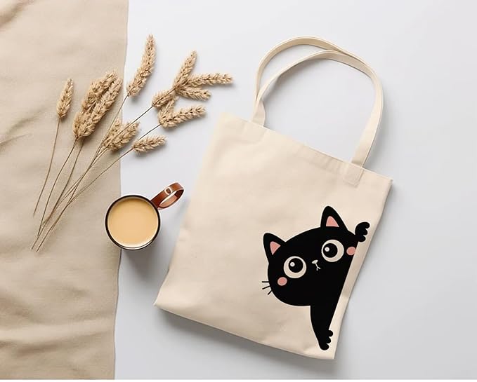 Cute cat cotton tote bag