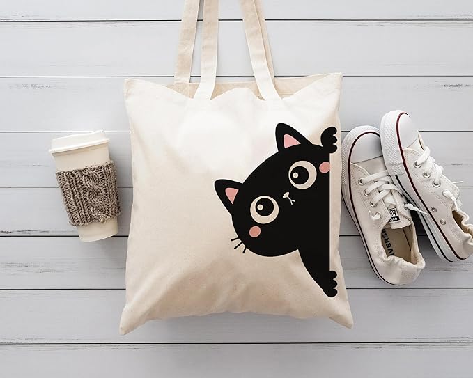 Cute cat cotton tote bag