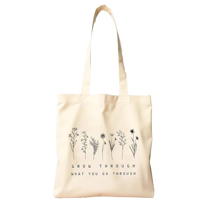 Floral Print Cotton Tote Bags 