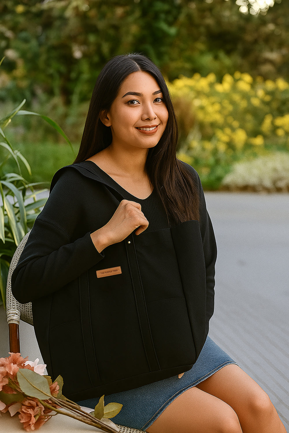 Extra Large Tote Bag with Pockets _Black