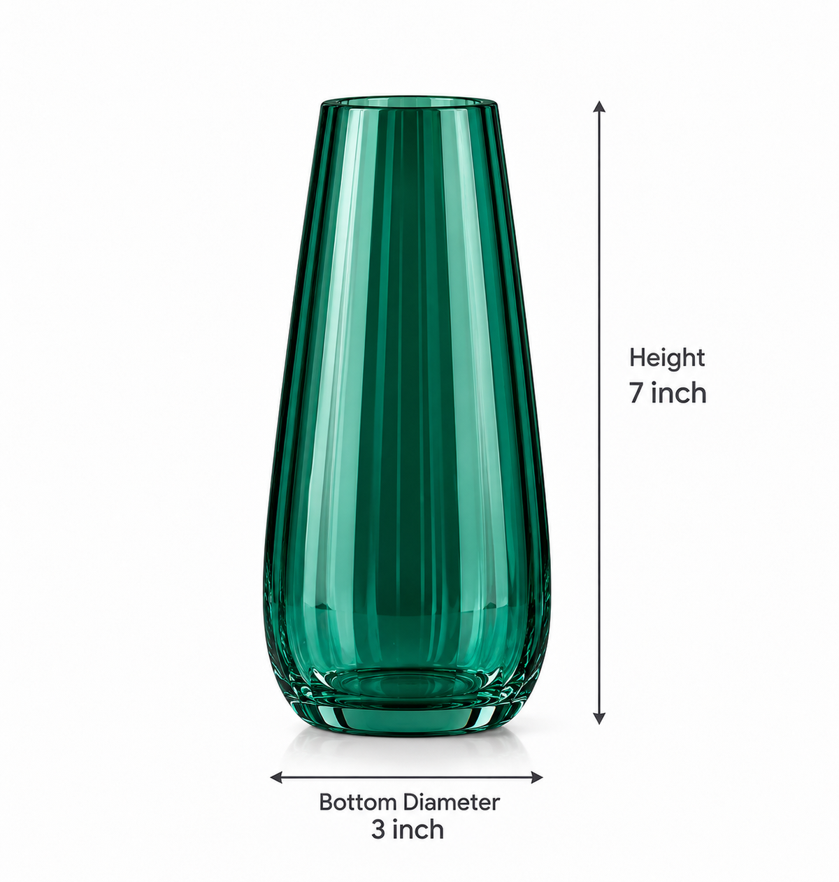 Emerald Green Crystal Glass Flower Vase