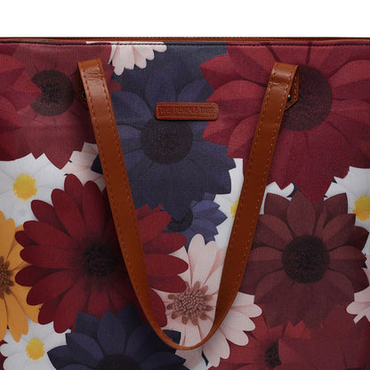 A stylish tote bag with a beautiful floral print, perfect for carrying your essentials in style.