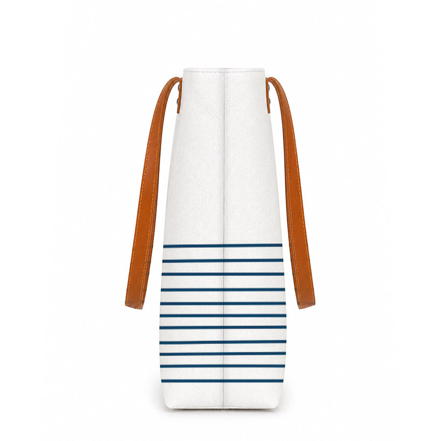 White tote bag featuring a stylish unicorn with glasses, perfect for adding a touch of whimsy to your outfit.