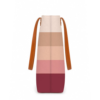 A stylish tote bag with colorful stripes, perfect for carrying all your essentials.