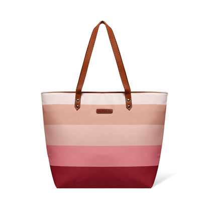 Striped pattern tote bag, a versatile accessory for any outfit or outing.