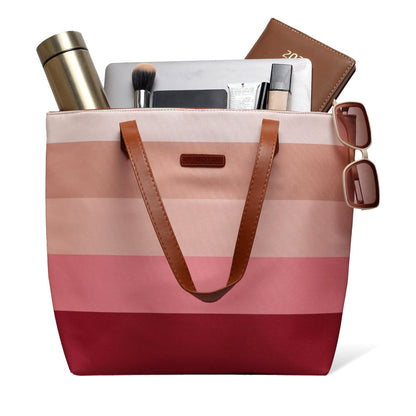  Striped pattern large tote bag, perfect for carrying essentials on the go.