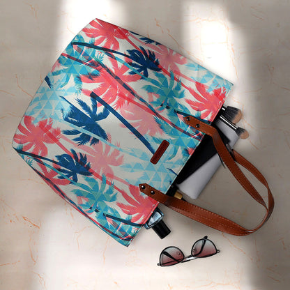  Tropical-inspired tote bag with a colorful palm tree print, a must-have accessory for summer.