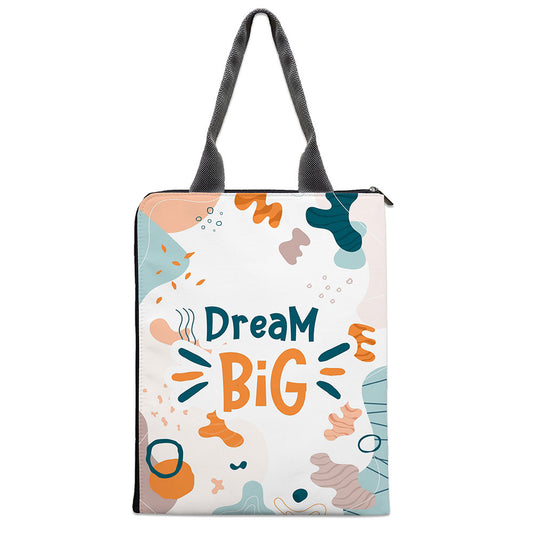 Dream big quote print on Documents holder file bag 