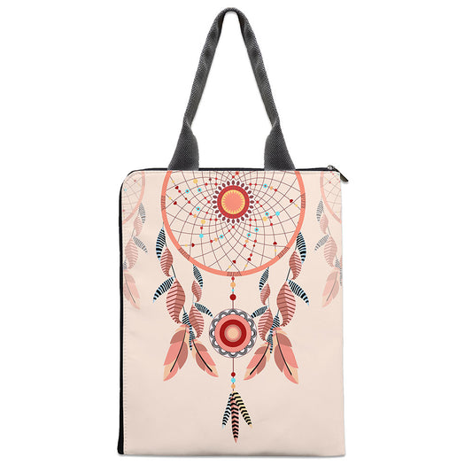 Dream catcher print Documents holder file bag front view