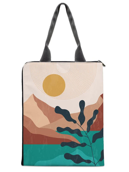 Documents holder file bag in Landscape boho print vertical image