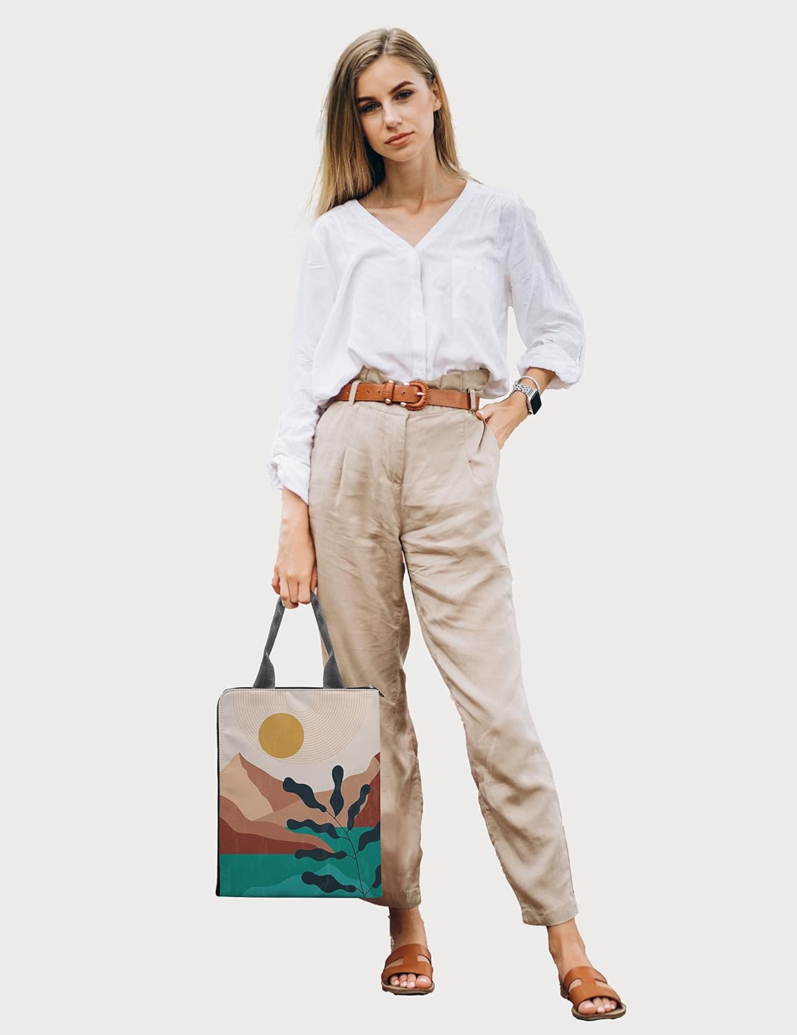 Documents holder file bag in Landscape boho print 
