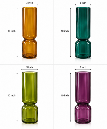 Olive Green Hourglass Flower Vase