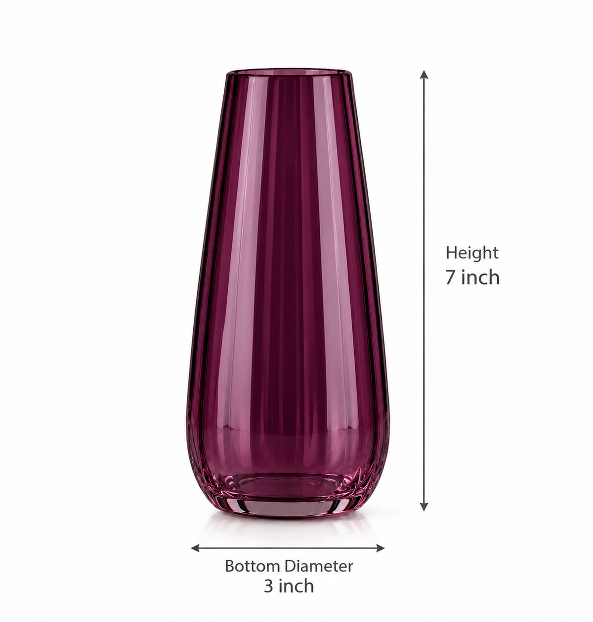 Mulberry Wine Crystal Glass Flower Vase